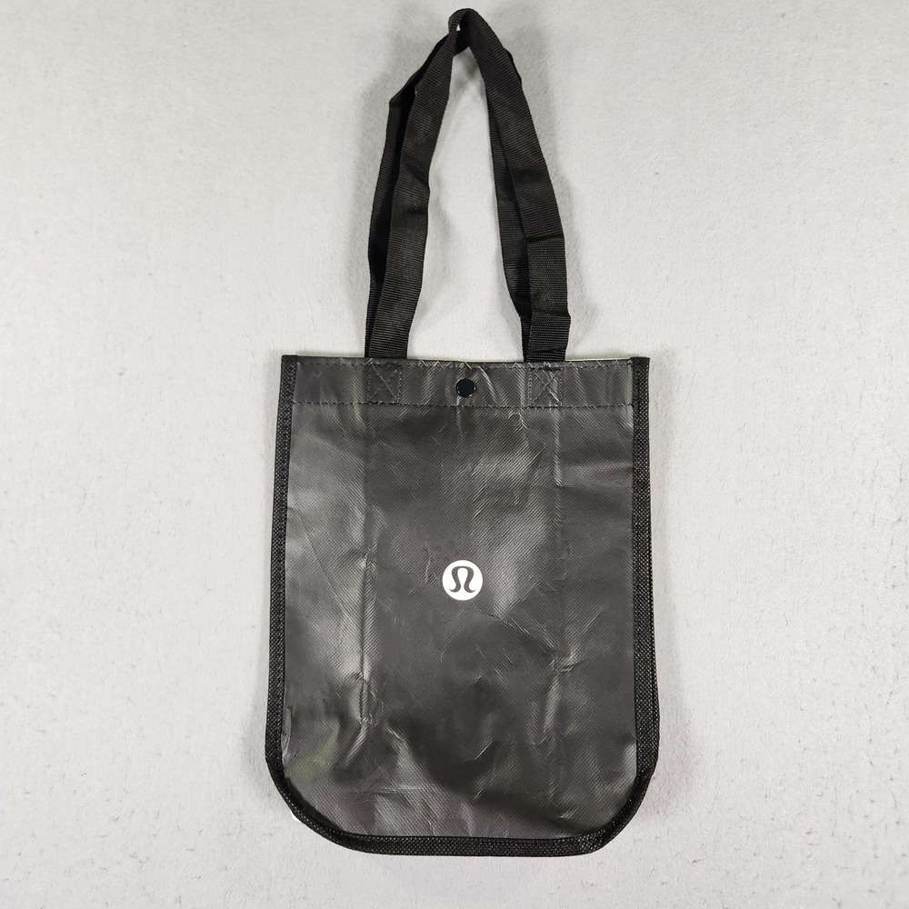 Lululemon Reusable Shopping Gift Bag Lunch Bag Tote Black 9x11x4